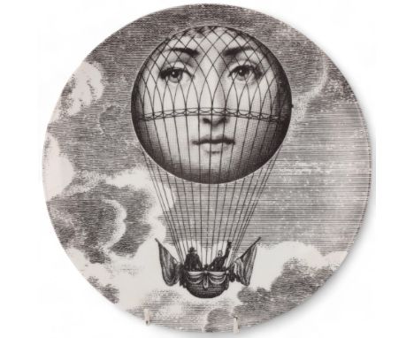 A PIERO FORNASETTI (1913-88) plate, 'Tema & Variazioni'/ Themes and Variations, model 93, makers stamp to back,  diameter 26c