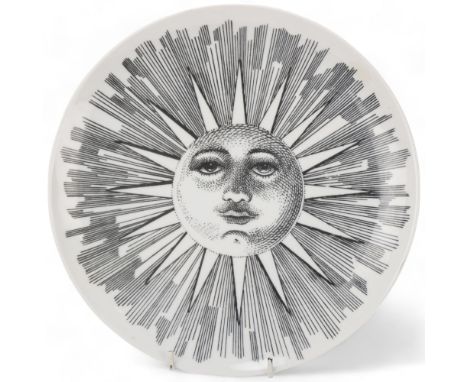 A PIERO FORNASETTI (1913-88) plate, an early 'Soli & Luni'/ Sun & Moon series, model 5, makers stamp to back,  diameter 26.5c