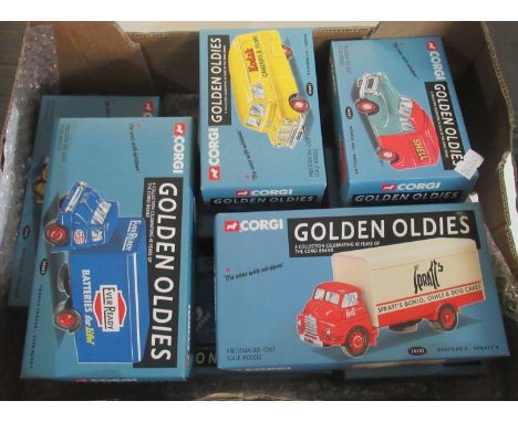 Eight Corgi Golden Oldies boxed diecast model vehicles to include; Bedford S-spratt's Morris J-Oxo etc. (8)(B.P. 21% + VAT) 