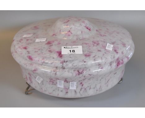 Art Deco design glass pink marbled effect ceiling light shade.(B.P. 21% + VAT) 