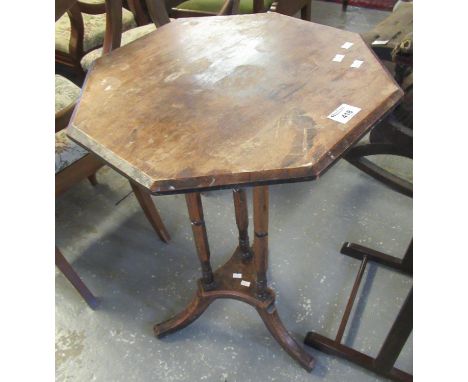 Victorian mahogany octagonal tripod lamp or side table. (B.P. 21% + VAT) 