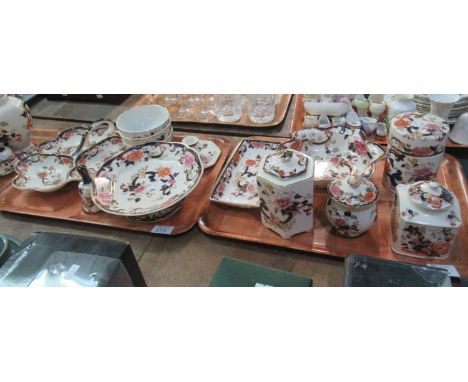 Three trays of assorted Masons Ironstone 'Mandalay' pattern including; vases, bowls, lidded jars etc. (3) (B.P. 21% + VAT)Tra