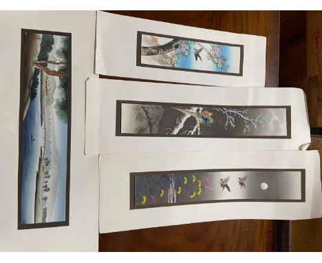 A Quantity of Oriental panel paintings. 