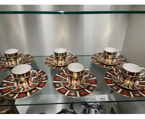 A Royal Crown Derby coffee set in an Imari pattern to include; cups, saucers and side plates [18] 