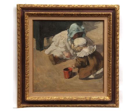 FRENCH IMPRESSIONIST SCHOOL (20th CENTURY)
Two Children Playing oil on canvas 17 1/2 x 17 ins