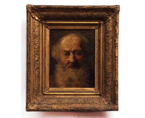 FOLLOWER OF REMBRANDT VAN RIJN (1606-1669, FLEMISH)Portrait of a Bearded Man, possibly Rembrandt’s fatheroil on canvas laid t