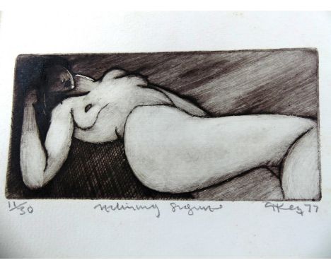 Geoffrey Key (British, b. 1941) - 'Reclining Figure'Pencil signed limited edition print, numbered 11/30, dated 77 