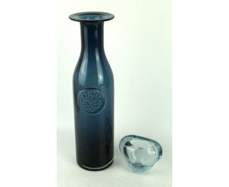 Per Lutken (1916-1998) for Holmegaard clear glass vaseOf ovoid form, height 8cm, together with a large Dartington studio glas