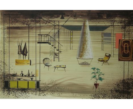 Kenneth Lawson (1920-2008) - 'Set Design for the Michael Holliday Show'Circa 1960, used by BBC Manchester, print, 37x55cm, in