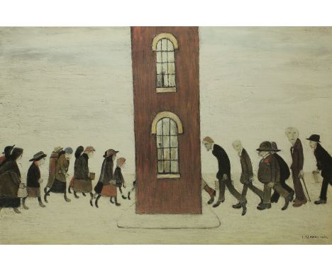 Laurence Stephen Lowry RA (1887-1976) - 'Meeting Point'
Pencil signed print, with blind stamp, 49x72cm, unframed  CONDITION R