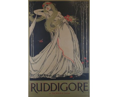 Poster in heavy print - 'Ruddigore' (The Witch's Curse)Printed by Stafford & Co Limited of Netherfield, Notts, circa 1932, ap
