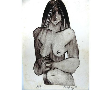 Geoffrey Key (British, b. 1941) - 'Study'Pencil signed limited edition print, numbered 3/25 and dated 78, 20.5x15cm