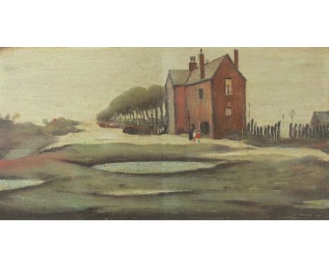Laurence Stephen Lowry RA (British, 1887-1976) - 'The Lonely House' Pencil signed colour print, published by Magnus Prints, b