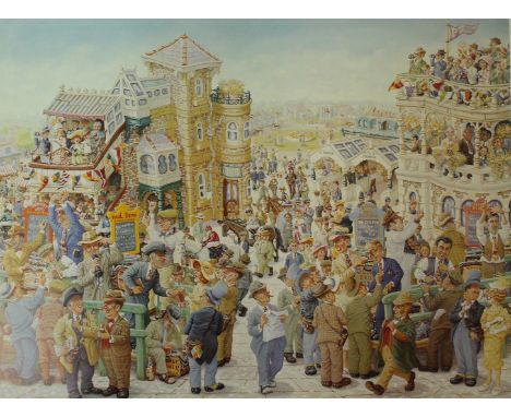 Charles 'Charlie' Shiels (1947-2012) - 'Racing Friends'Pencil signed print, 38x47cm, unframed    CONDITION REPORT:  Each roll