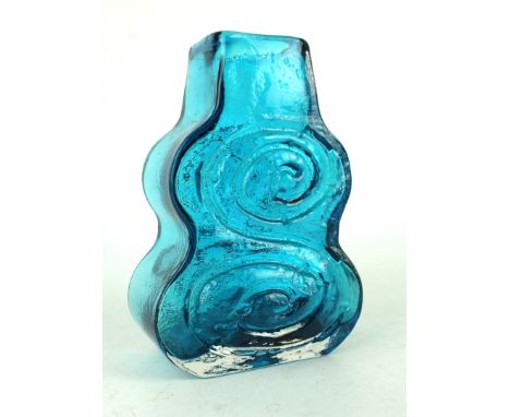 A Whitefriars glass Cello vaseDesigned by Geoffrey Baxter, decorated in the Kingfisher blue colourway, shape number 9675, hei