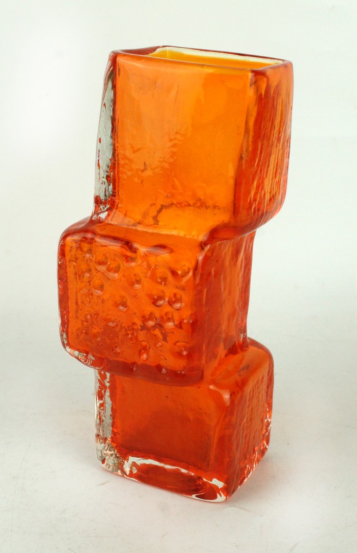 A Whitefriars Glass Drunken Bricklayer Vase Designed By Geoffrey