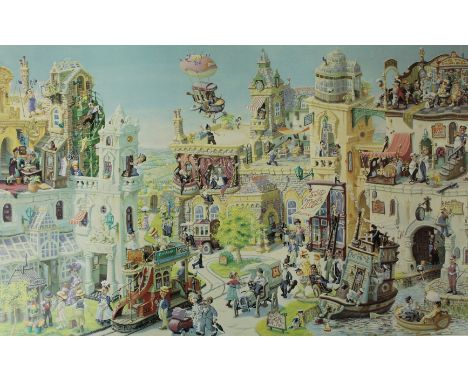 Charles 'Charlie' Shiels (1947-2012) - 'Sunny July Day in Hospitality Haven Lane'Pencil signed print, 40x56cm, unframed    CO