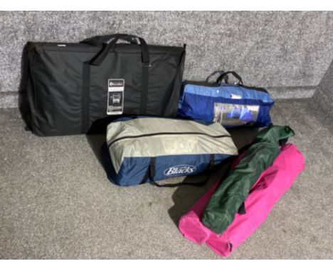 A six man pro action tent together with one other, super light midi kitchen plus 3 camping chairs