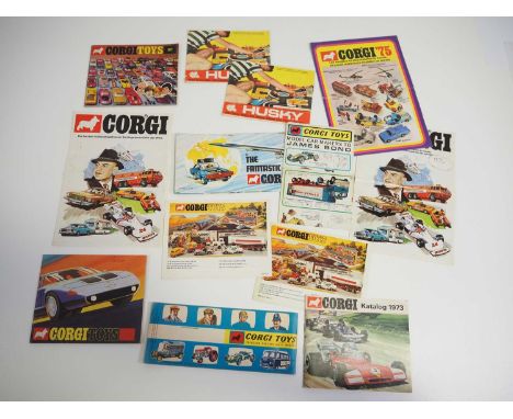 A group of vintage CORGI TOYS overseas and export catalogues comprising issues from 1965 (distributor export single page leaf