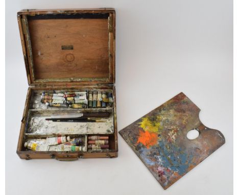 Artists box with integrated palette and canvas holder made in France, retailed by L.Cornelissen &amp; Son, 22 Great Queen St 