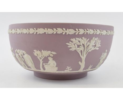 Wedgwood Jasperware lilac sacrifice bowl. 8" diameter. Height 9.5cm.  First quality and without any obvious signs of damage o