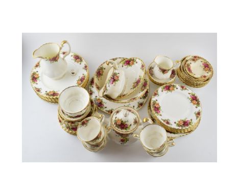 A good collection of Royal Albert Old Country Roses to include a teapot, dinner plates, side plates, bowls, cups, saucers, la