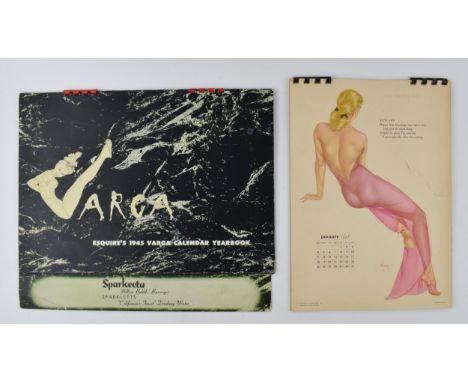 WWII era Esquire's 1945 Varga Calendar Yearbook, Glamour Girls, together with 1948 Varga 'The Varga Girl' calendar Litho Prin