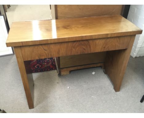 Art Deco reproduction walnut console table, approximate dimensions 40x106x76cm