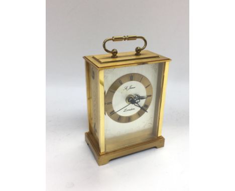 A brass cased carriage clock, St James of London. Shipping category D. NO RESERVE