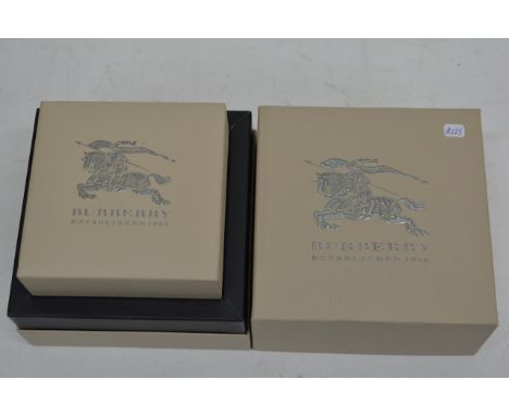 A boxed as new Burberry gents chromatic chronograph with three subsidiary dials and a date aperture set on a stainless steel 