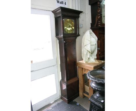 A 30 hour  longcase clock by Bayler Burton, with carved hood and brass dial 