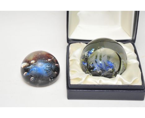 A boxed limited edition Caithness 'Angel Fish' paperweight having flat front etched with a fish, signed and numbered 330/1500
