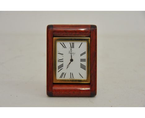 A wood cased Asprey folding travelling clock