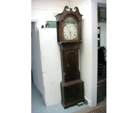 A 30 hour longcase clock with painted dial and hunting scene to arch, circa 1860, by Thompson of Darlington