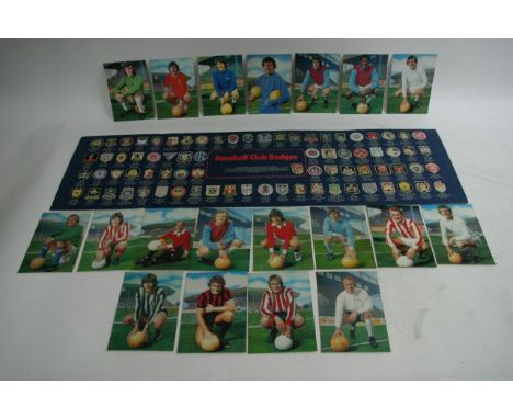 A collection of 19 3D gallery of football stars issued by the Sun, together with an Esso football club badge set