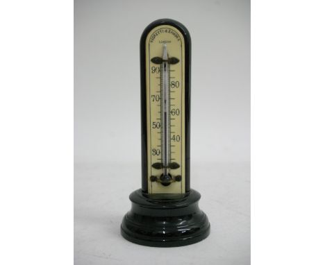 A Negretti & Zambra bakelite desk thermometer, crack to reverse.Approximately 19cm