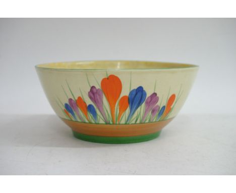 A Clarice Cliff bowl decorated in Crocus pattern