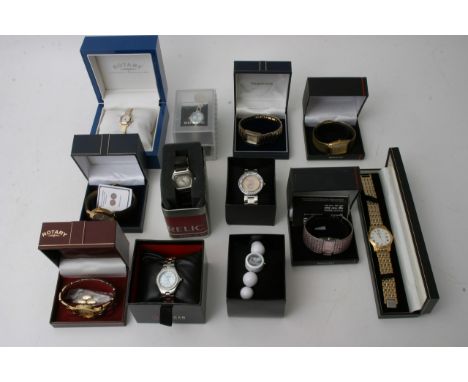 A box containing various watches, Rotary Morgan