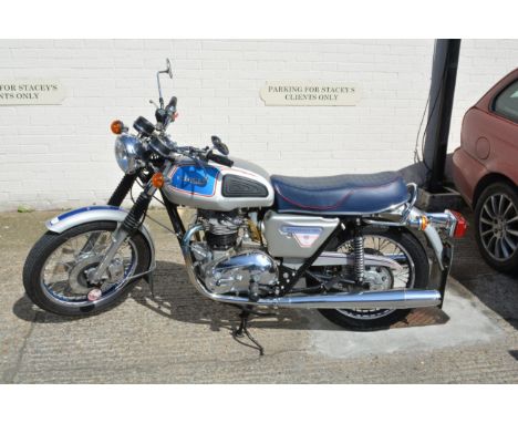 A 1977 Triumph T140 Jubilee Bonneville 750cc Motorcycle. First registered in September 1977, "GBW 750S" has covered just 1900