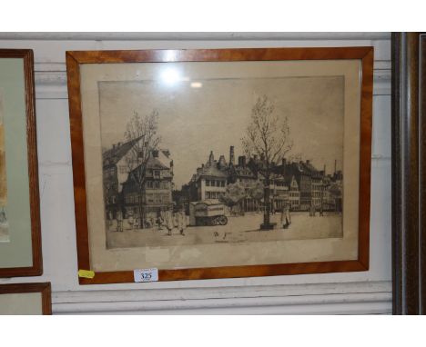 Nicola Hammer, 20th Century Danish, pencil signed etching of Nyholm Copenhagen dated 1943