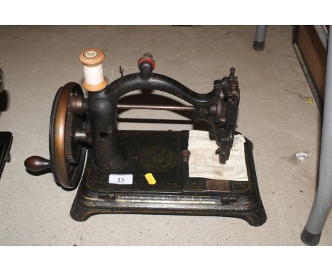 A vintage hand sewing machine