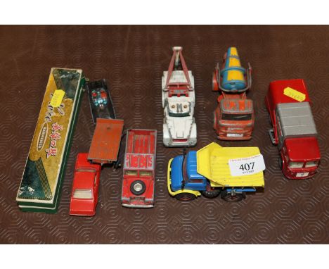 Various Corgi and other die-cast toys, and a boxed Harmonica 