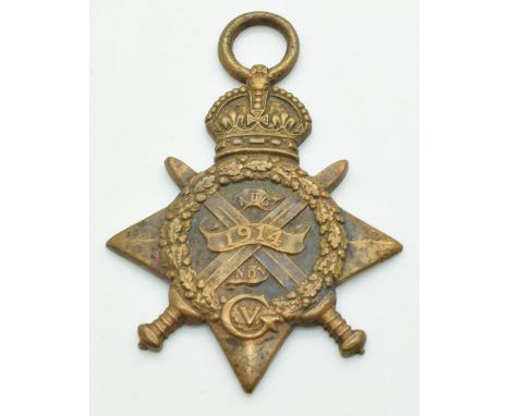 British Army WW1 medal 'Mons' 1914 Star named to 11081 Pte R Jayes, Yorkshire Light Infantry&nbsp;