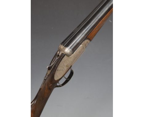 Denton &amp; Kennell of Somerton 12 bore side by side ejector shotgun with scrolling engraving to the locks, trigger guard, u