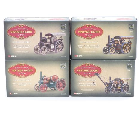 Four Corgi Vintage Glory Of Steam 1:50 scale limited edition diecast model John Fowler &amp; Co (Leeds) Ltd Fowler B6 engines