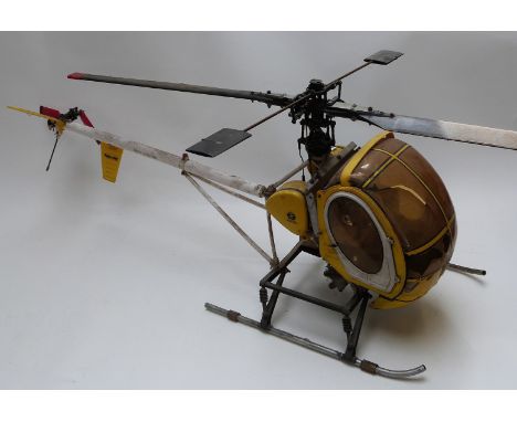 Morley Hughes 300C model radio control helicopter powered by an OS 40 engine, overall length 136cm&nbsp;