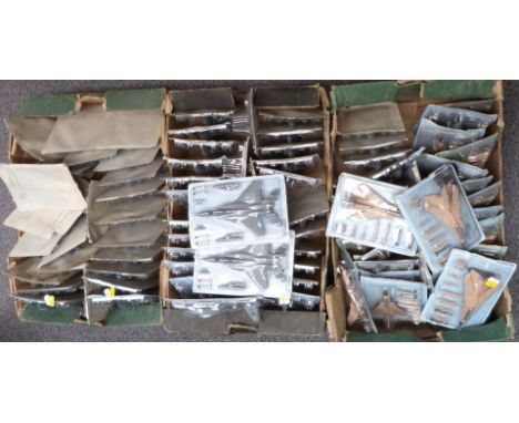 Eighty-six GE Fabri 1:100 scale model military aeroplanes, all in original blister packed boxes.&nbsp;