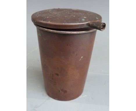 Possible Boer War campaign copper spirit heater/flask, with silvered lining&nbsp;