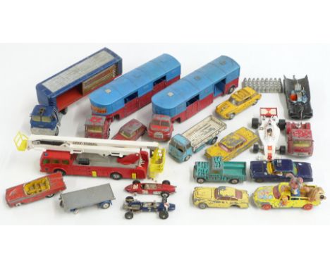 Eighteen Corgi Toys diecast model vehicles including Magic Roundabout, Batmobile, Man From UNCLE Oldsmobile Super 88, Citroen