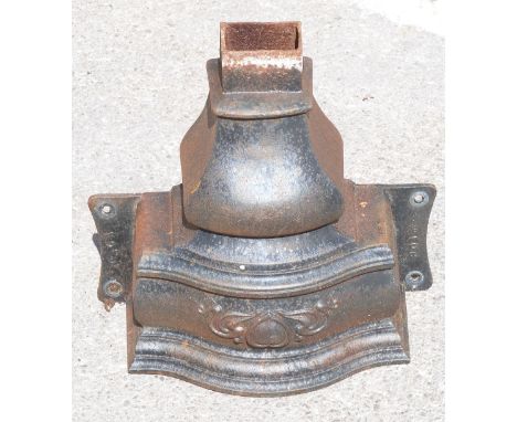 A large cast iron rainwater hopper / planter with relief moulded decoration, W49 x H50cm